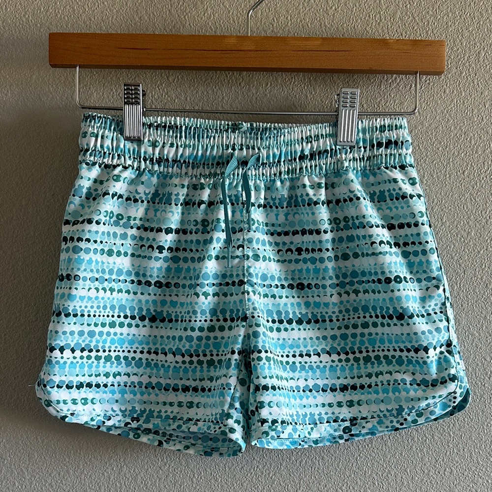 Kid’s Aqua Dot Print Elastic Waist Swim Shorts